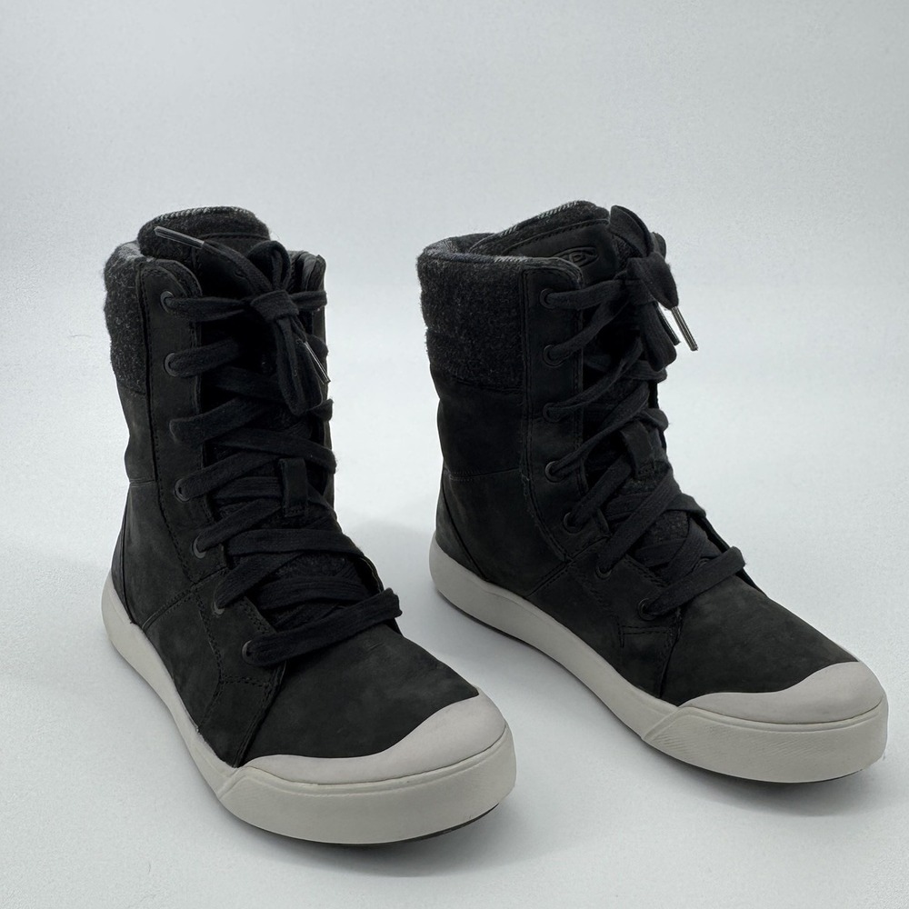 KEEN Elsa Waterproof‎ Winter Boots Black Wool Leather Women's US 8 Insulated